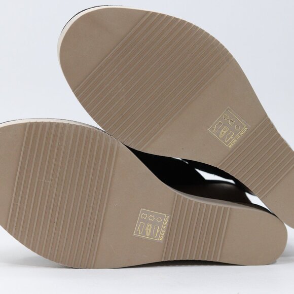 Free People Collection Leather/ Suede Running in Wedges Black Women's Size 10 - Picture 15 of 16